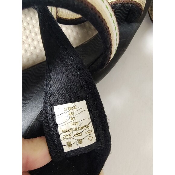 Lands End Mens Size 8 Adjustable Strap Sandals Water Shoes Black Tan - Picture 8 of 8